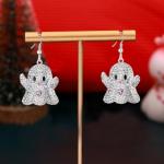 Sparkly Ghost Earrings with Rhinestones and Crystals