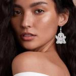 Sparkly Ghost Earrings with Rhinestones and Crystals