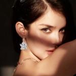 Sparkly Ghost Earrings with Rhinestones and Crystals