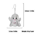 Sparkly Ghost Earrings with Rhinestones and Crystals