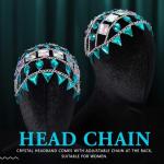 Vintage 1970s Silver and Blue Crystal Head Jewelry