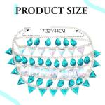 Vintage 1970s Silver and Blue Crystal Head Jewelry