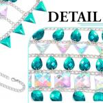 Vintage 1970s Silver and Blue Crystal Head Jewelry