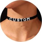 Personalized Velvet Collar Choker with Charm