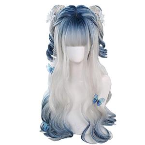 Blue and White Gradient Anime Cosplay Wig