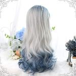 Blue and White Gradient Anime Cosplay Wig