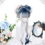 Blue and White Gradient Anime Cosplay Wig