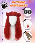 Red Curly Wig Set for Cosplay and Costumes