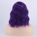 Dark Purple Wavy Bob Wig with Bangs