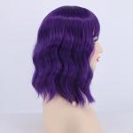 Dark Purple Wavy Bob Wig with Bangs