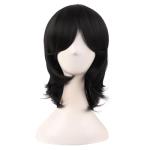 Black Short Side Bangs Synthetic Cosplay Wig 16