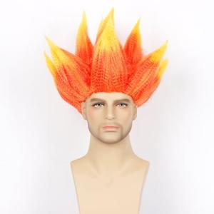Short Spiky Orange Ombre Wig for Cosplay