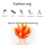Short Spiky Orange Ombre Wig for Cosplay