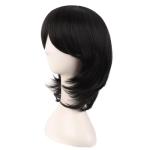 Black Short Side Bangs Synthetic Cosplay Wig 16