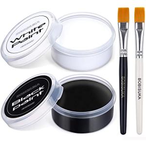 Black and White Body Paint Set with Brushes