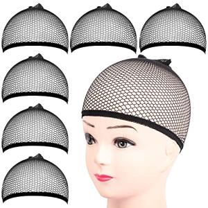 6PCS Black Mesh Wig Caps for Cosplay 