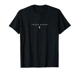 Jesus Saves Cross Minimalist Christian T-Shirt