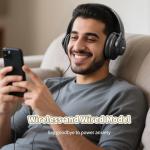 KVIDIO Wireless Bluetooth Headphones with Long Playtime