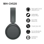 Sony WH-CH520 Wireless On-Ear Headphones - Black