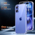 iPhone 16 Crystal Clear Case with Screen Protector