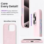 ORNARTO iPhone 15 Pro Max Slim Silicone Case - Pink