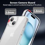iCatchy Clear iPhone 15 Case - Shockproof Bumper