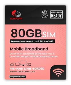 Three 80GB Uncapped 5G Data SIMs - Monthly Plan