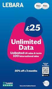 Lebara Unlimited Data SIM - Just £12.50!