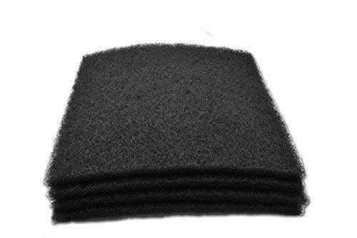 The Filter Pro Black Coarse Filter Media, 1.25" Thick, 24" x 24" Pads, 4 Pack, Perfect for Aquariums, Ponds or Water Gardens, Made in USA