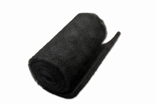 The Filter Pro Black Coarse Filter Media, 1.25" Thick, 12" x 56" Roll, Perfect for Aquariums, Ponds or Water Gardens, Made in USA
