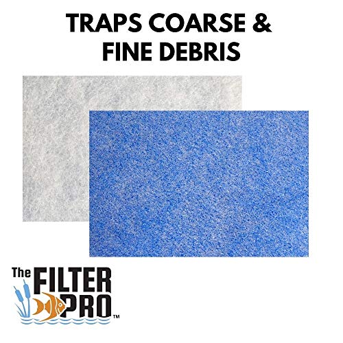 The Filter Pro Blue Bonded Filter Media, 1.5" Thick, 28" x 240" Roll, Perfect for Aquariums, Ponds or Water Gardens, Made in USA