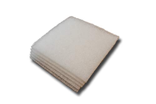 The Filter Pro White Coarse Filter Media, 3/4" Thick, 24" x 24" Pads, 5 Pack, Perfect for Aquariums, Ponds or Water Gardens, Made in USA