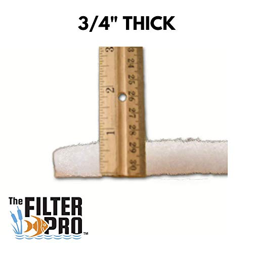 The Filter Pro White Coarse Filter Media, 3/4" Thick, 24" x 24" Pads, 5 Pack, Perfect for Aquariums, Ponds or Water Gardens, Made in USA