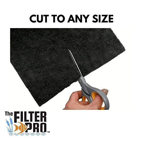 The Filter Pro Carbon Fine Filter Media, 3/8" Thick, Perfect for Aquariums, Ponds or Water Gardens, Made in USA