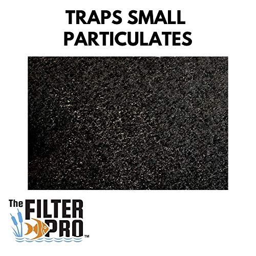The Filter Pro Carbon Fine Filter Media, 3/8" Thick, Perfect for Aquariums, Ponds or Water Gardens, Made in USA