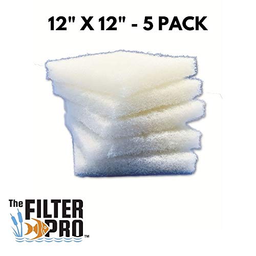 Aquarium Fish and Pond Coarse Filter Media - 2" x 12" x 12" Beige 5 pack