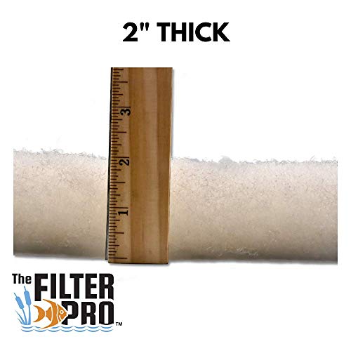 The Filter Pro Beige Coarse Filter Media, 2" Thick, Perfect for Aquariums, Ponds or Water Gardens, Made in USA