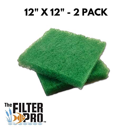 Filter Pro Green Coarse Filter Media, 2" Thick, 12" x 12" (2-pack)