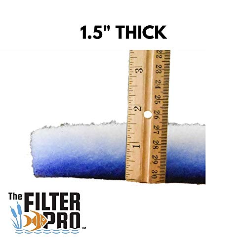 The Filter Pro Blue Bonded Filter Media, 1.5" Thick, 12" x 56" Roll, Perfect for Aquariums, Ponds or Water Gardens, Made in USA