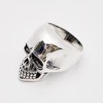 Chunky Skull Biker Ring in Sterling Silver
