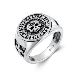 Sterling Silver Skull Memento Mori Ring