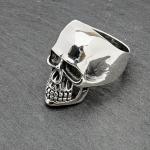 Chunky Skull Biker Ring in Sterling Silver