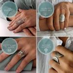 Wiccan Moon Star Silver Locket Signet Ring