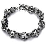 Gothic Skull Stainless Steel Biker Bracelet for Men