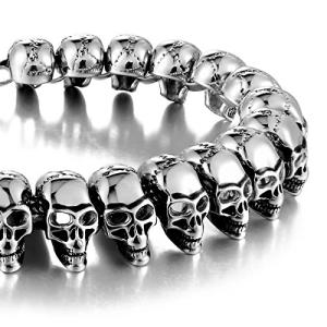 Gothic Skull Biker Bracelet for Men