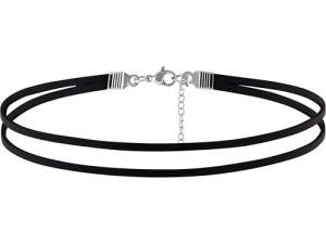 Goth Hippie Black Faux Leather Choker Necklace