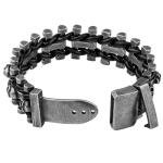 Punk Black Skull Link Leather Buckle Bracelet