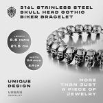 Gothic Skull Biker Bracelet for Men
