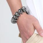 Gothic Skull Biker Bracelet for Men