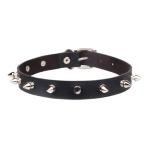 Black Studded Choker with Spike Rivets